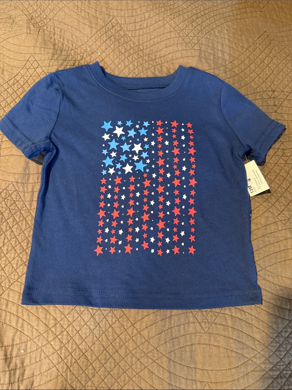 jumping beans Navy Tee with Red & Light Blue Star Flag